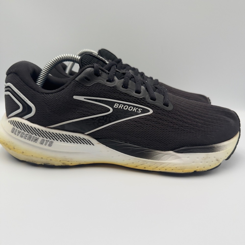 Brooks Glycerin GTS 21 Mens Size 9 Wide 2E Running Shoes Support Black White